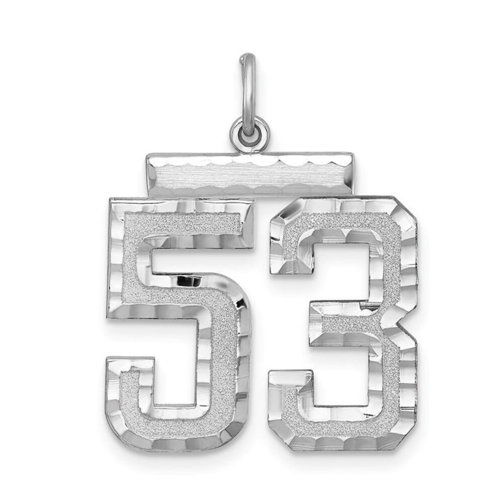 Sterling Silver, Varsity Collection, Large D/C Pendant, Number 53